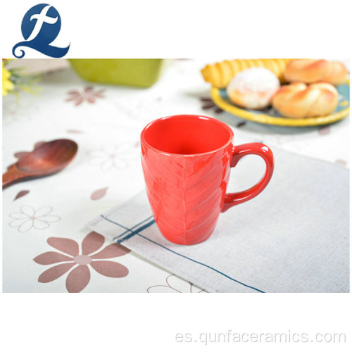 Taza de café de cerámica de color de patrón personalizado con asa